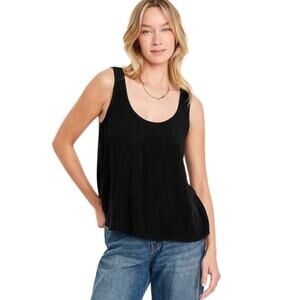 Old Navy Black Boxy Tank Top XXL Tall Loose Fit Sleeveless Rayon EUC